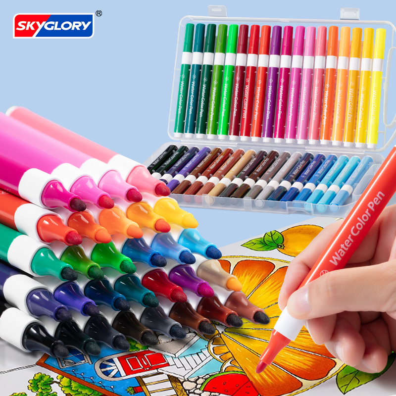 Blending marker set with neutral tones, professional packaging, displayed with blending demonstration artwork