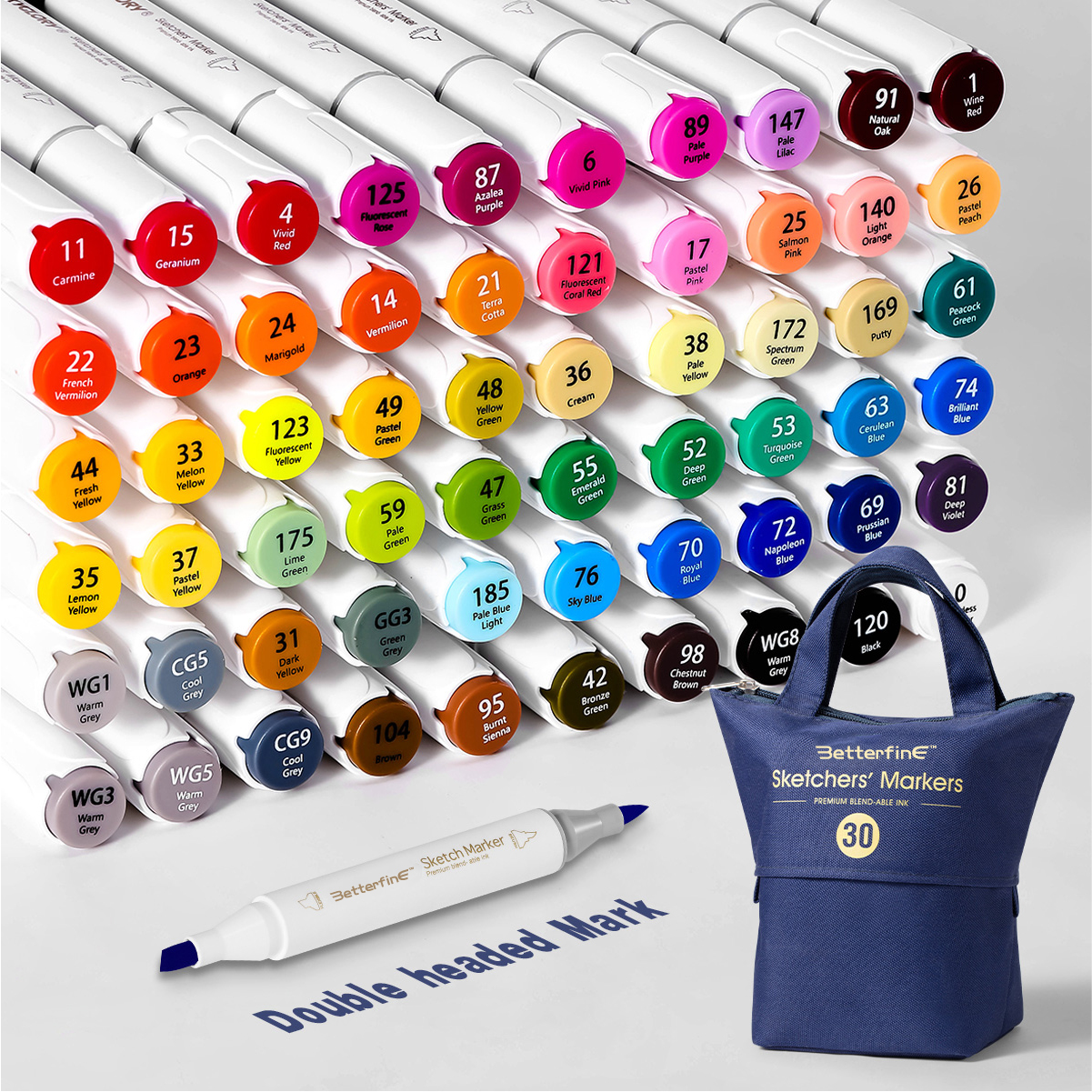 Limited edition marker set with metallic finish, premium packaging, luxury presentation with elegant background