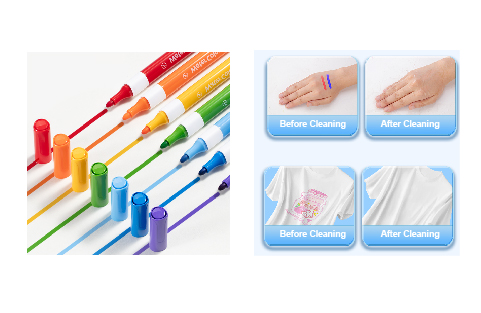 Blending marker set with neutral tones, professional packaging, displayed with blending demonstration artwork