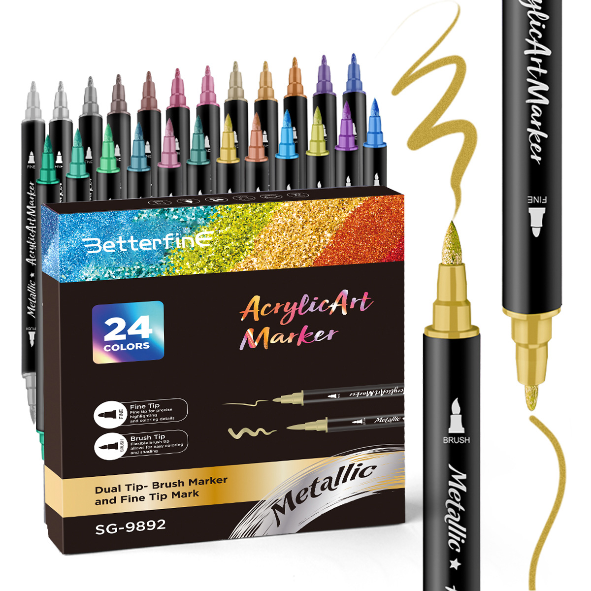 Sketching marker set with ergonomic design, matte black finish, displayed on wooden surface with natural lighting